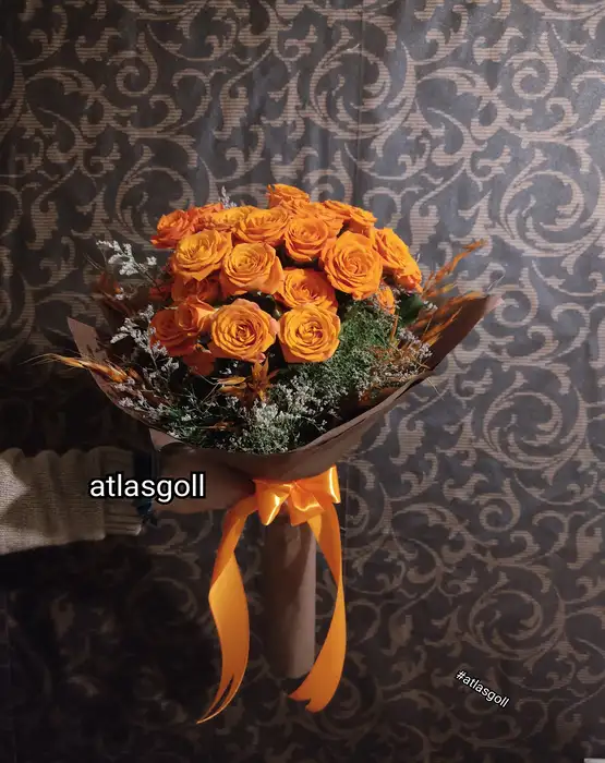دسته گل رز مینیاتوری طرح پاییز از اطلس گل ، گل فروشی آنلاین در شیراز