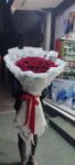 سفارش دسته گل رز هلندی قرمز طرح مهوش از اطلس گل شیراز .